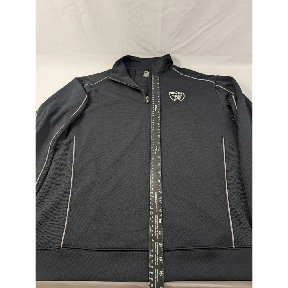 Cutter & Buck Mens XL Las‎ Vegas Raiders Black Performance Drytec Quarter Zip